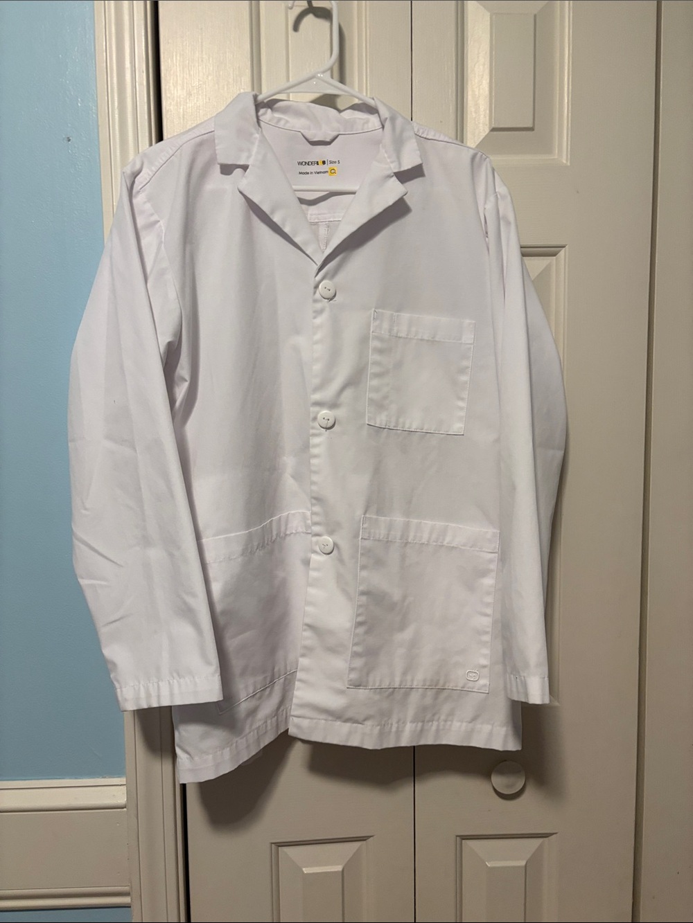 WonderLab Mens White Lab Coat Jacket - Classic Workwear